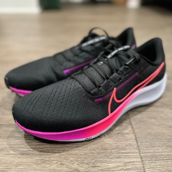 NIKE AIR ZOOM PEGASUS 38 'BLACK HYPER VIOLET' sz 12 - Picture 5 of 5
